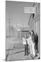 Roy Takeno (Editor) and Group Reading Manzanar Paper [I.E. Los Angeles Times] in Front of Office-Ansel Adams-Mounted Art Print