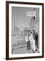 Roy Takeno (Editor) and Group Reading Manzanar Paper [I.E. Los Angeles Times] in Front of Office-Ansel Adams-Framed Art Print