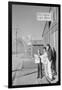 Roy Takeno (Editor) and Group Reading Manzanar Paper [I.E. Los Angeles Times] in Front of Office-Ansel Adams-Framed Art Print