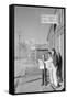 Roy Takeno (Editor) and Group Reading Manzanar Paper [I.E. Los Angeles Times] in Front of Office-Ansel Adams-Framed Stretched Canvas