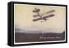Royal Air Force Biplane Gliding with the Engine Stopped-null-Framed Stretched Canvas