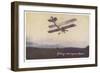 Royal Air Force Biplane Gliding with the Engine Stopped-null-Framed Art Print
