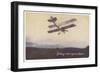 Royal Air Force Biplane Gliding with the Engine Stopped-null-Framed Art Print