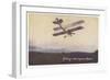 Royal Air Force Biplane Gliding with the Engine Stopped-null-Framed Art Print