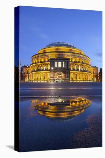 Royal Albert Hall Reflected in Puddle, London, England, United Kingdom, Europe-Stuart Black-Stretched Canvas