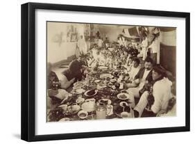 Royal Banquet at King Kalakana's Boat House, C.1875 (Sepia Photo)-null-Framed Giclee Print