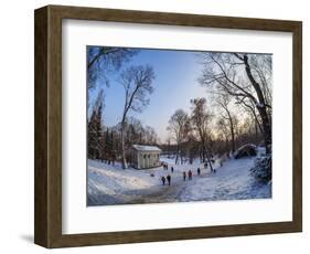 Royal Baths Park at winter time, Warsaw, Masovian Voivodeship, Poland, Europe-Karol Kozlowski-Framed Photographic Print