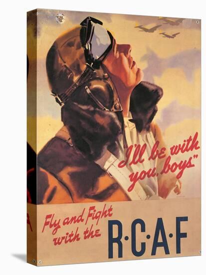 Royal Canadian Air Force; Fly & Fight With Us-Joseph Sidney Hallam-Stretched Canvas