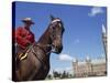 Royal Canadian Mounted Policeman Outside the Parliament Building in Ottawa, Ontario, Canada-Winter Timothy-Stretched Canvas