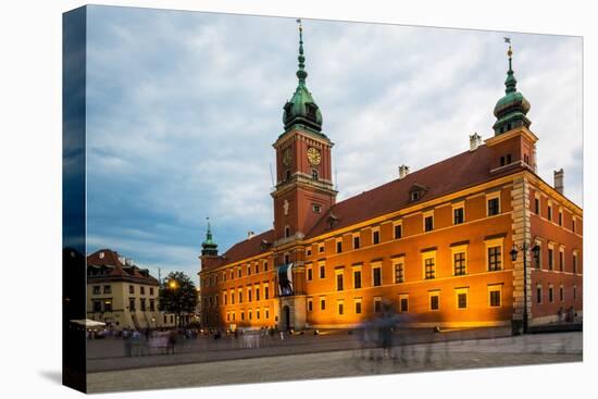 Royal Castle in Warsaw at Night-Jacek Kadaj-Stretched Canvas