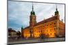 Royal Castle in Warsaw at Night-Jacek Kadaj-Mounted Photographic Print