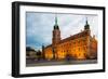 Royal Castle in Warsaw at Night-Jacek Kadaj-Framed Photographic Print