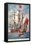 Royal Charles, British Navy Ship, 1672-null-Framed Stretched Canvas