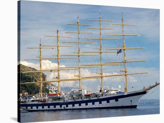Royal Clipper in Harbor, Dubrovnik, Croatia-Lisa S. Engelbrecht-Stretched Canvas