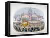 Royal Coach Passing St Paul's Cathedral, City of London, 1837-null-Framed Stretched Canvas