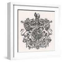 Royal Coat of Arms of Britain During Edward VII's Reign-null-Framed Art Print