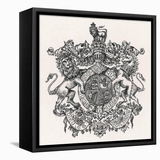 Royal Coat of Arms of Britain During Edward VII's Reign-null-Framed Stretched Canvas