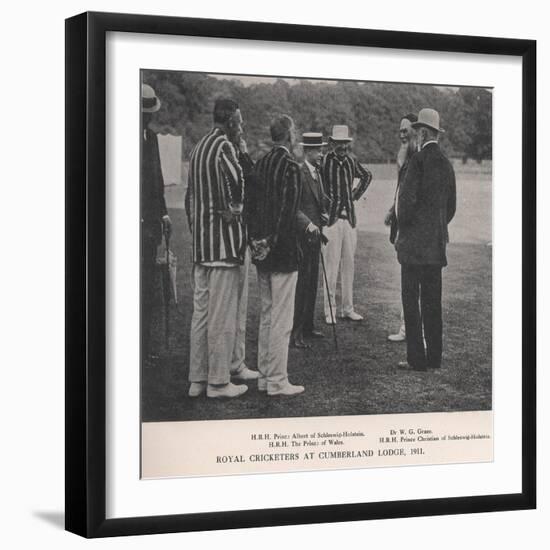 Royal Cricketers at Cumberland Lodge, Windsor Great Park, Berkshire, 1911-Ernest Brook-Framed Giclee Print