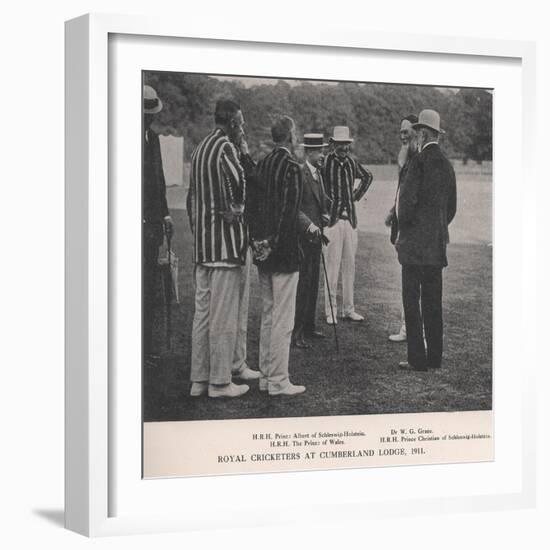 Royal Cricketers at Cumberland Lodge, Windsor Great Park, Berkshire, 1911-Ernest Brook-Framed Giclee Print