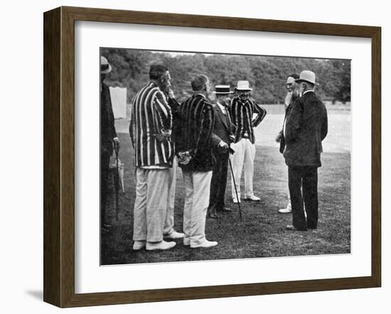 Royal Cricketers at Cumberland Lodge, Windsor Great Park, Berkshire, 1911-Ernest Brook-Framed Giclee Print