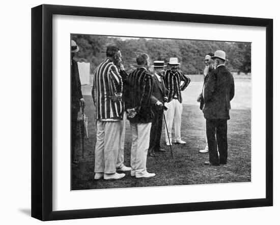 Royal Cricketers at Cumberland Lodge, Windsor Great Park, Berkshire, 1911-Ernest Brook-Framed Giclee Print