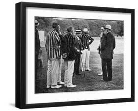 Royal Cricketers at Cumberland Lodge, Windsor Great Park, Berkshire, 1911-Ernest Brook-Framed Giclee Print