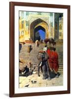 Royal Elephant at the Gateway to the Jami Masjid, Mathura, 19th or Early 20th Century-Edwin Lord Weeks-Framed Giclee Print