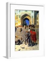 Royal Elephant at the Gateway to the Jami Masjid, Mathura, 19th or Early 20th Century-Edwin Lord Weeks-Framed Giclee Print