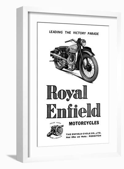 Royal Enfield Motorcycles: Leading the Victory Parade-null-Framed Art Print