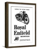 Royal Enfield Motorcycles: Leading the Victory Parade-null-Framed Art Print