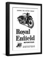 Royal Enfield Motorcycles: Leading the Victory Parade-null-Framed Art Print