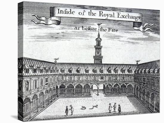 Royal Exchange (1S) Interior, London, 1739-George Vertue-Stretched Canvas