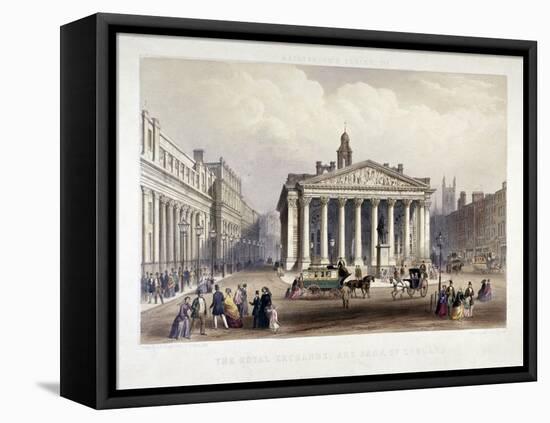 Royal Exchange and the Bank of England on the Left, London, 1851-Thomas Picken-Framed Stretched Canvas