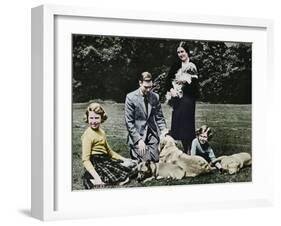 Royal family as a happy group of dog lovers, 1937-Michael Chance-Framed Photographic Print