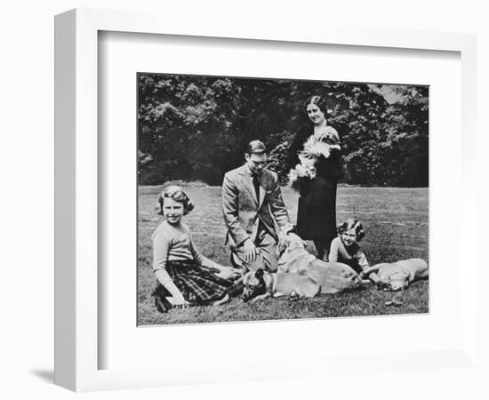 Royal Family as a Happy Group of Dog Lovers, 1937-Michael Chance-Framed Giclee Print