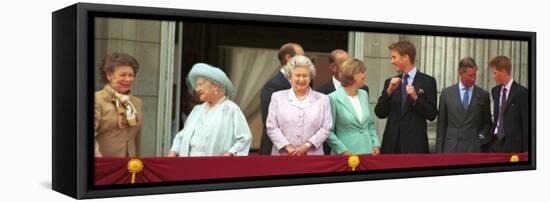 Royal Family on Queen Mother's 100th Birthday, Friday August 5, 2001-null-Framed Stretched Canvas