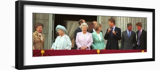 Royal Family on Queen Mother's 100th Birthday, Friday August 5, 2001-null-Framed Photographic Print