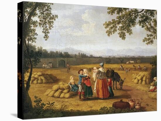 Royal Family Reaping on Carditello Estate-Jacob Philipp Hackert-Stretched Canvas