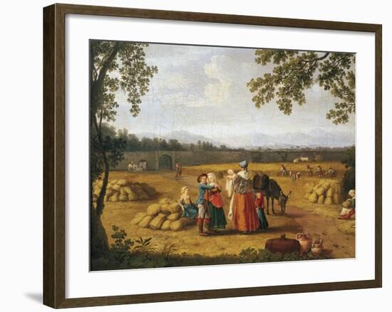 Royal Family Reaping on Carditello Estate-Jacob Philipp Hackert-Framed Giclee Print