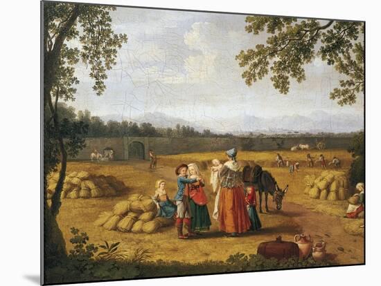 Royal Family Reaping on Carditello Estate-Jacob Philipp Hackert-Mounted Giclee Print