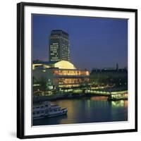 Royal Festival Hall Illuminated at Dusk, South Bank, London, England, United Kingdom, Europe-Roy Rainford-Framed Photographic Print