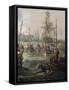 Royal Fleet Following Louis XVI at Cherbourg June 23-Louis Philippe Crepin-Framed Stretched Canvas