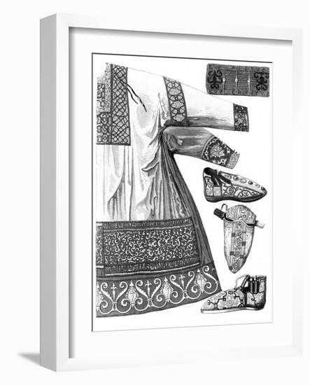 Royal Garments of Charlemagne (742-81), 15th Century-A Bisson-Framed Giclee Print