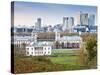 Royal Greenwich Park, National Maritime Musuem, and Canary Wharf in Autumn, London, England-Jane Sweeney-Stretched Canvas