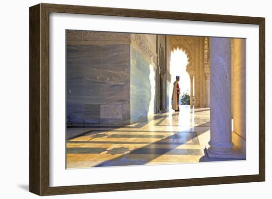 Royal Guard on Duty at Mausoleum of Mohammed V, Rabat, Morocco, North Africa, Africa-Neil Farrin-Framed Photographic Print