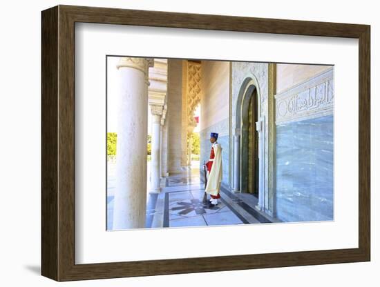 Royal Guard on Duty at Mausoleum of Mohammed V, Rabat, Morocco, North Africa, Africa-Neil Farrin-Framed Photographic Print