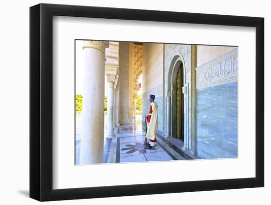 Royal Guard on Duty at Mausoleum of Mohammed V, Rabat, Morocco, North Africa, Africa-Neil Farrin-Framed Photographic Print