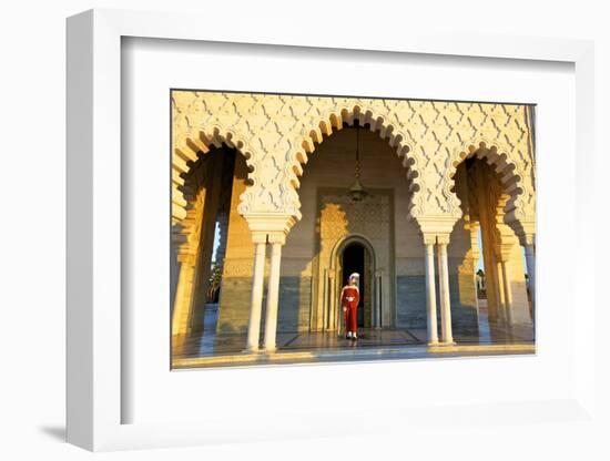 Royal Guard on Duty at Mausoleum of Mohammed V, Rabat, Morocco, North Africa, Africa-Neil Farrin-Framed Photographic Print