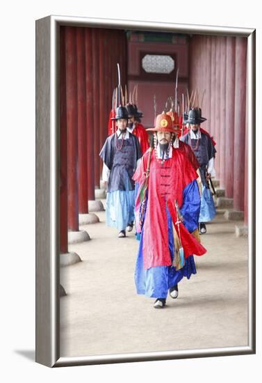 Royal guards changing ceremony, Changdeokgung Palace, Seoul, South Korea-Godong-Framed Photographic Print