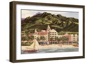 Royal Hawaiian Hotel, Hawaii-null-Framed Art Print